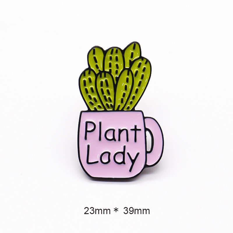 Brooch Cactus Potted Plant Lady Plant Lady Badge