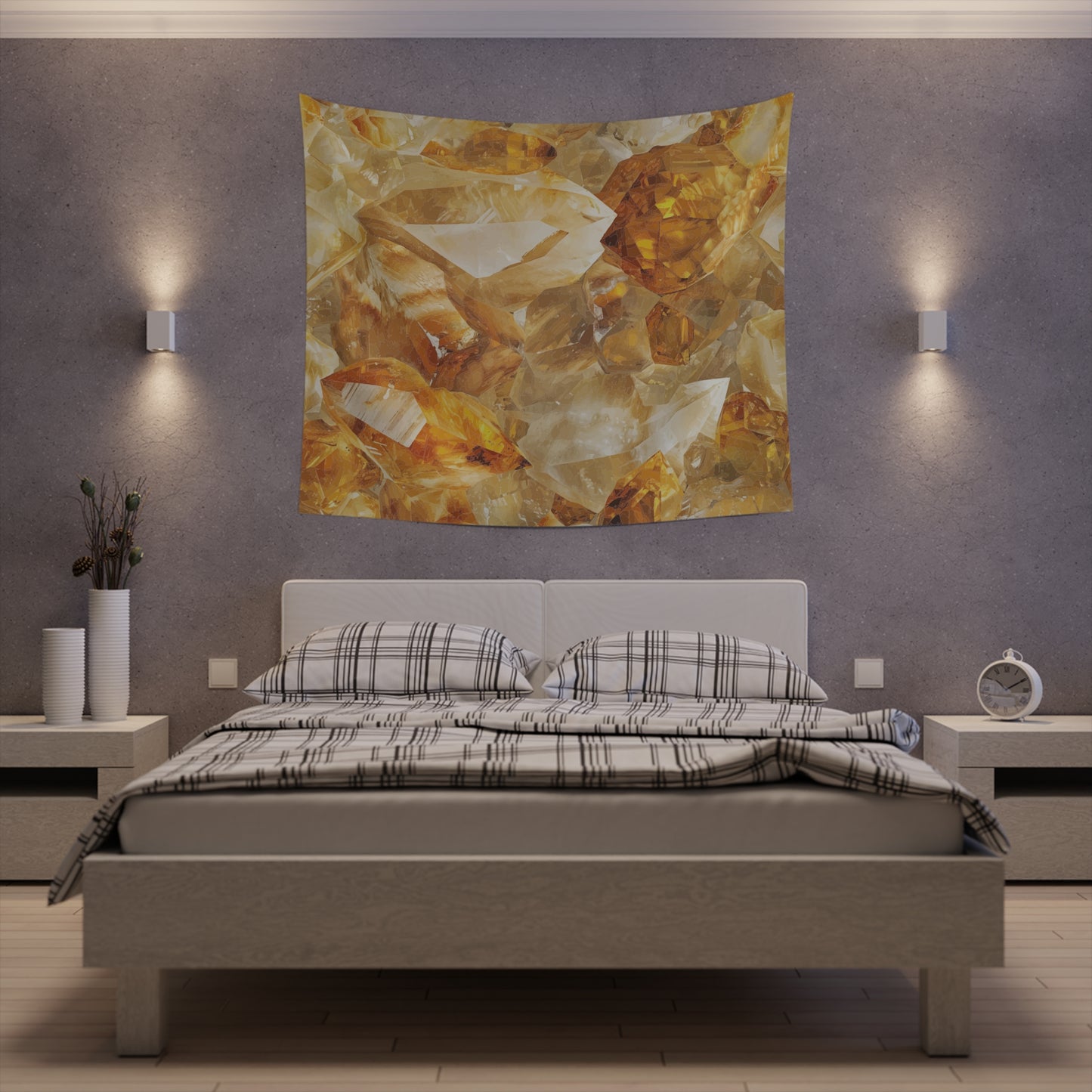 Citrine Printed Wall Tapestry