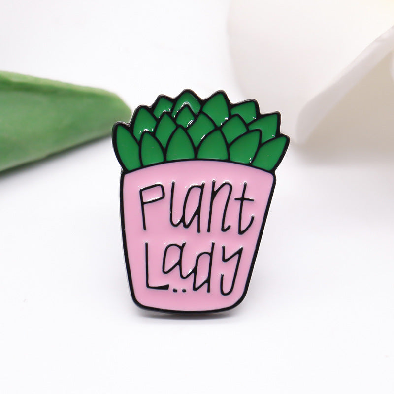 Brooch Cactus Potted Plant Lady Plant Lady Badge