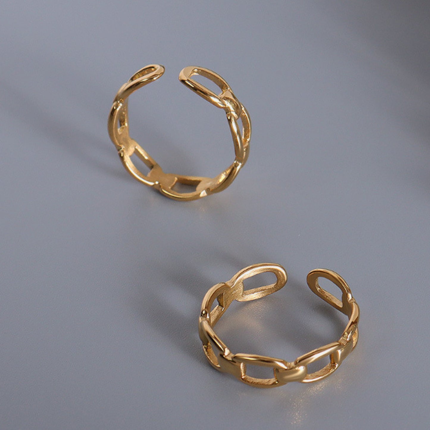 Titanium Steel Gold-Plated Adjustable Ring